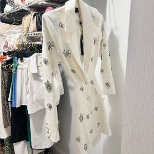 Fashion Nova Veronica Embellished Dress in White - XS